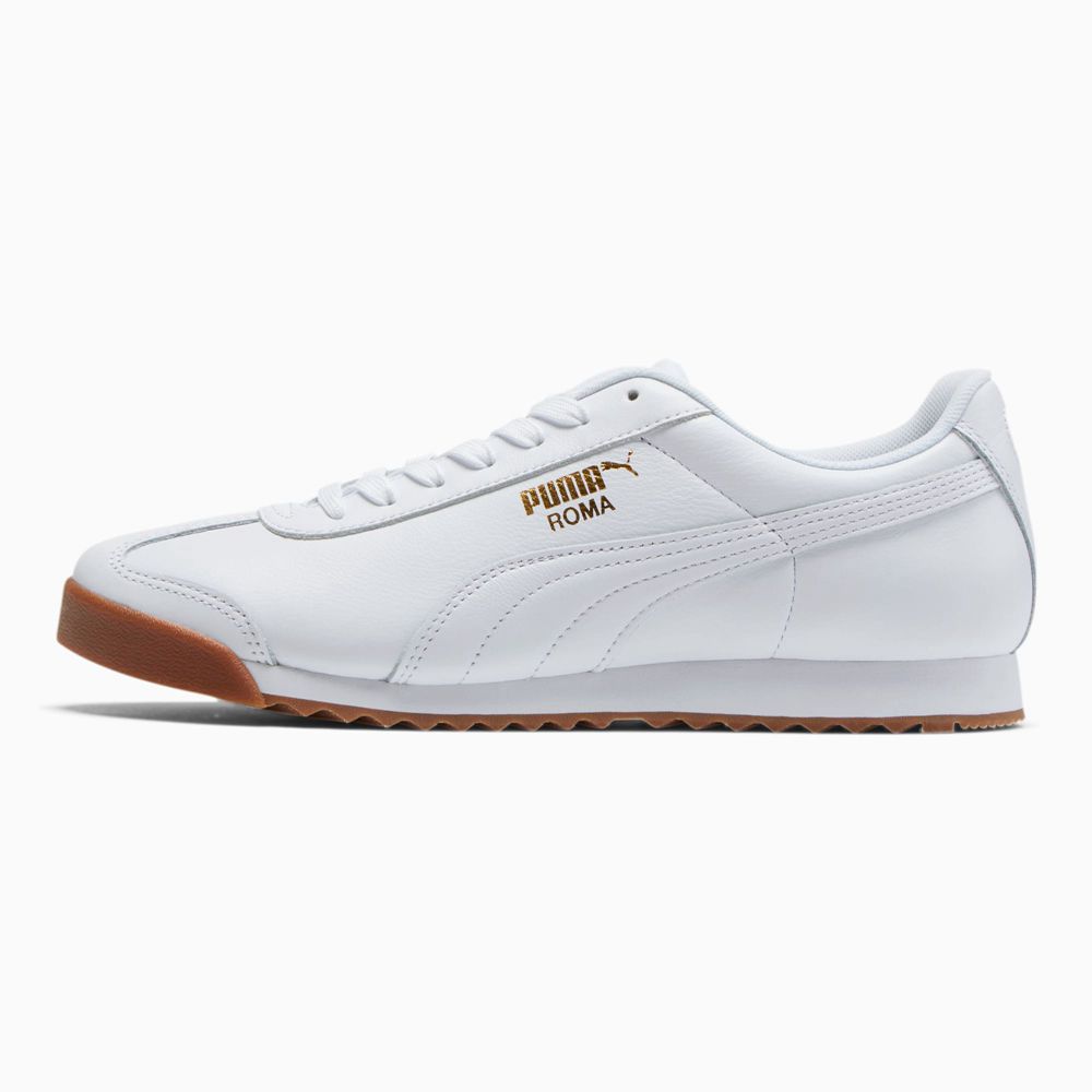 Puma Roma Classic Gum Férfi Sportcipő - Fehér/Arany ( Hungary - XUWKC3910 )